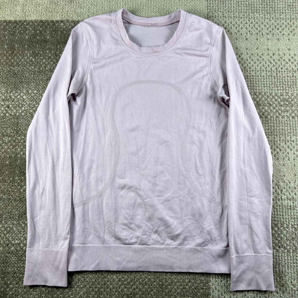Lululemon Swiftly Tech Long Sleeve Shirt Pink Lavender Size 4 Small 15X23